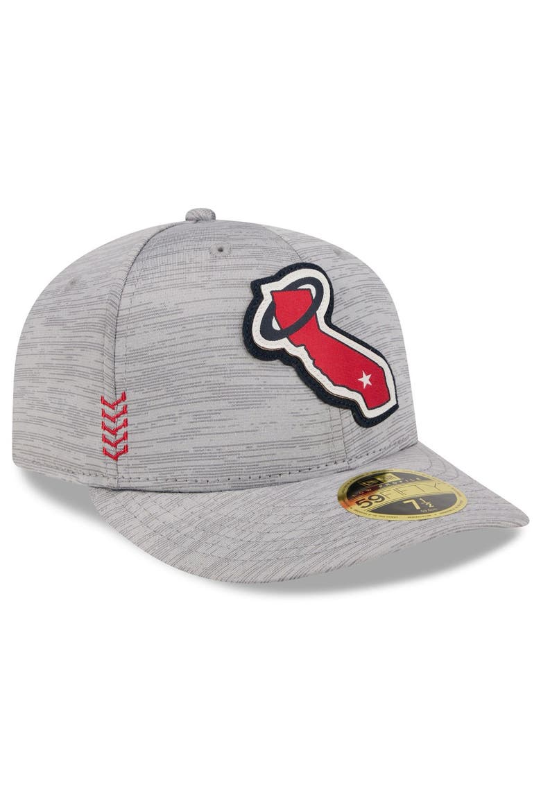 Men's New Era  Gray Los Angeles Angels 2024 Clubhouse Low Profile 59FIFTY Fitted Hat, Alternate, color, Heather Gray