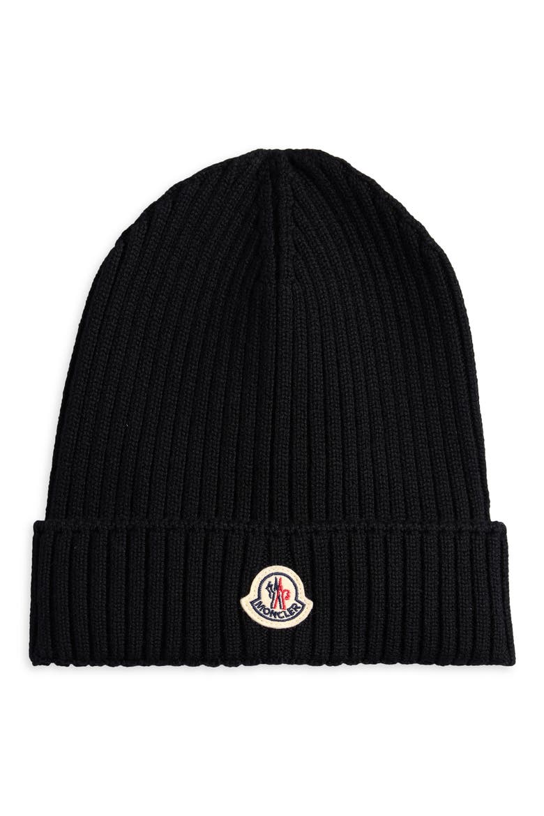 Kids' Logo Patch Virgin Wool Beanie, Main, color, BLACK