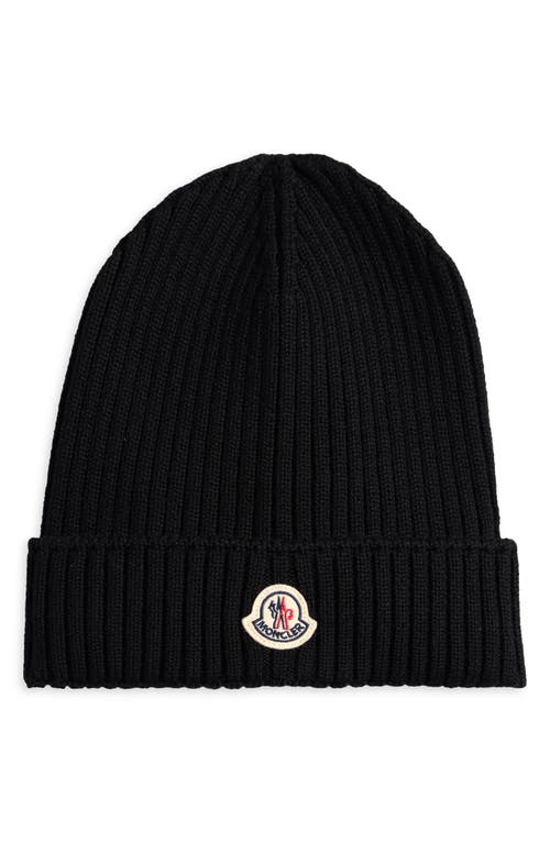Moncler Kids' Logo Patch Virgin Wool Beanie