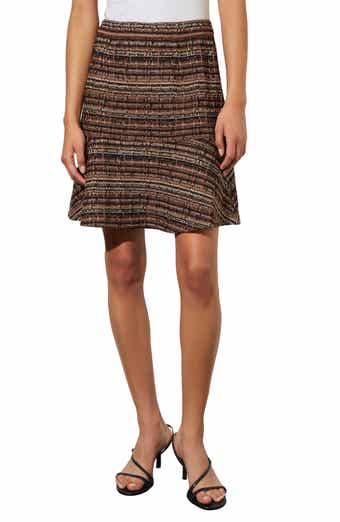 Ming Wang Ruffle Tweed Miniskirt