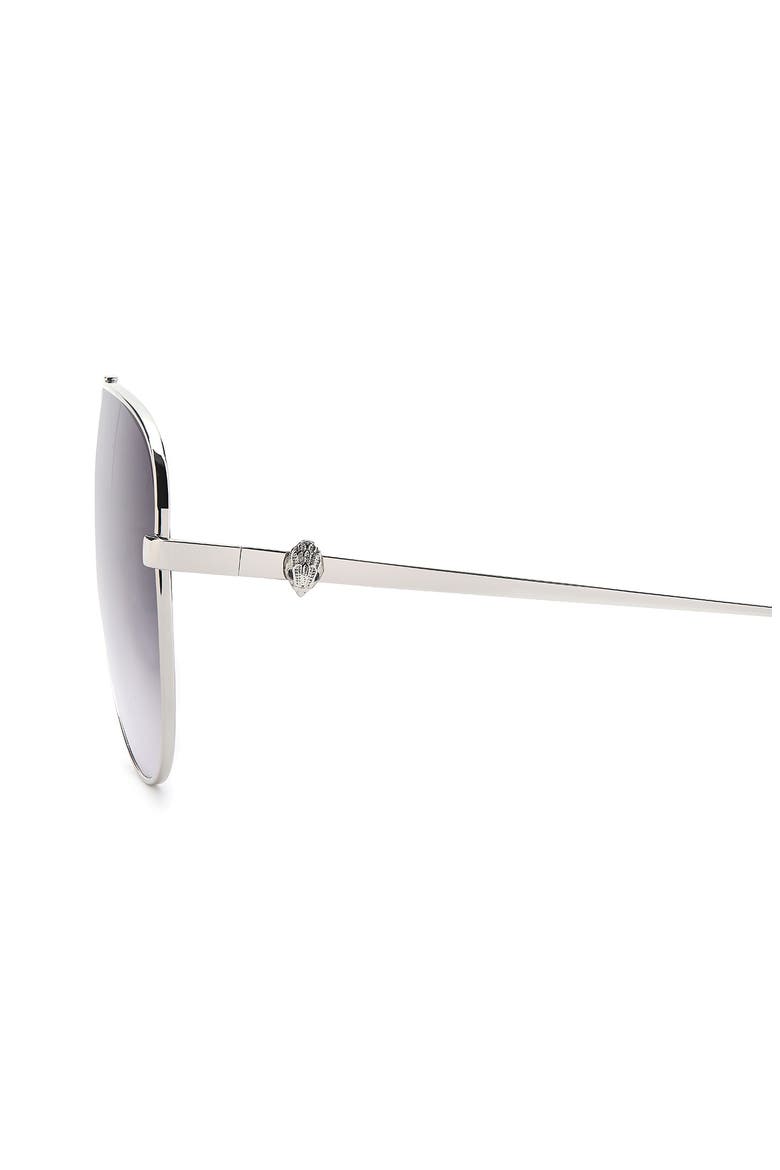 65mm Oversize Gradient Pilot Sunglasses, Alternate, color, PALLADIUM/ GREY SILVER