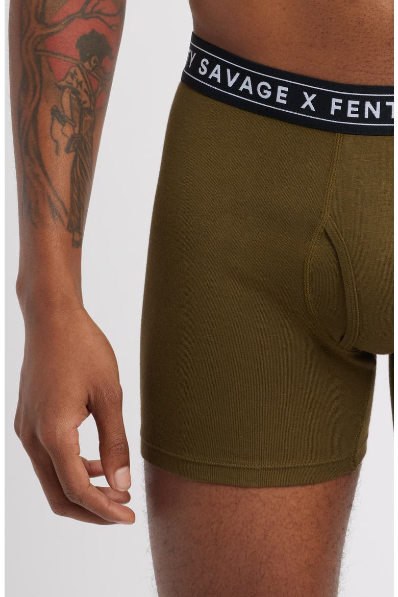 Savage Classics 3-Pack Boxer Briefs, Alternate, color, BLACK CAVIAR/ GREEN O