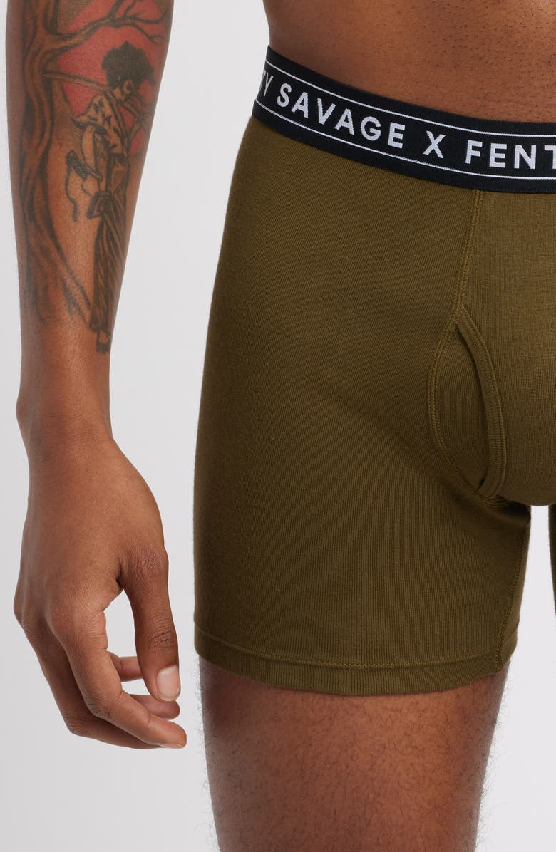 SAVAGE X FENTY Savage Classics 3-Pack Boxer Briefs, Alternate, color, Black Caviar/ Green O