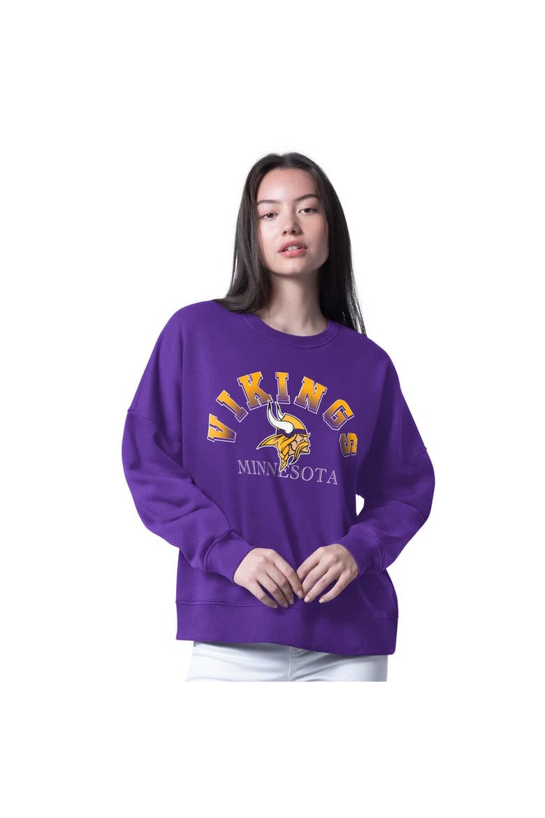 Women's G-III 4Her by Carl Banks Purple Minnesota Vikings Oversized Feud Sweatshirt, Main, color, Purple