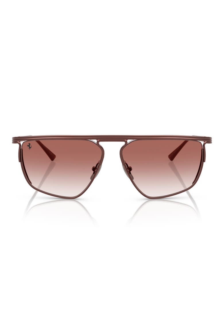 x Ferrari 59mm Gradient Aviator Sunglasses, Main, color, BORDEAUX / GRADIENT BORDEAUX
