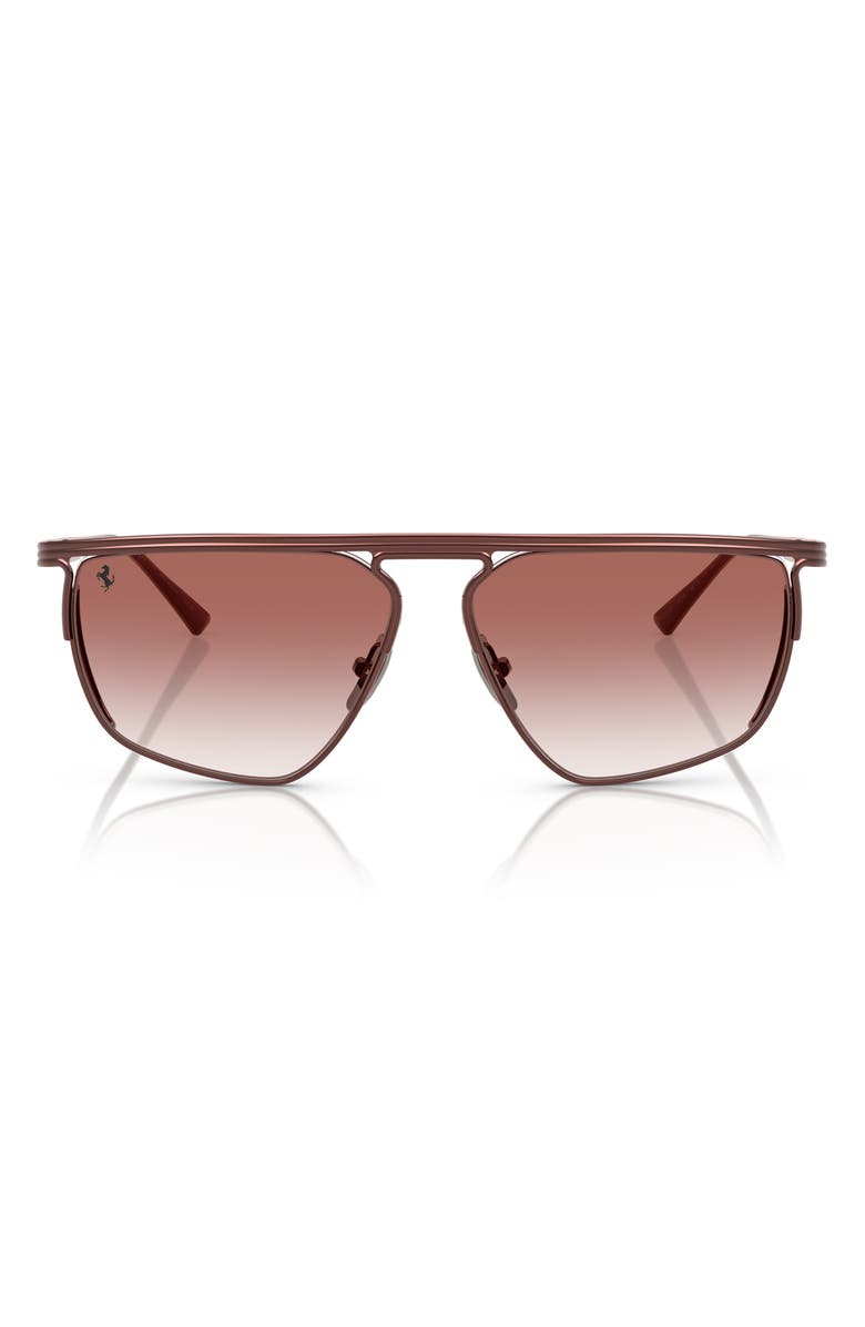 Jimmy Choo x Ferrari 59mm Gradient Aviator Sunglasses, Main, color, Bordeaux / Gradient Bordeaux