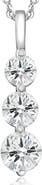 Bliss Diamond 2 Ct Three Diamond Pendant 14K Gold 3 Stone Lab Grown Necklace