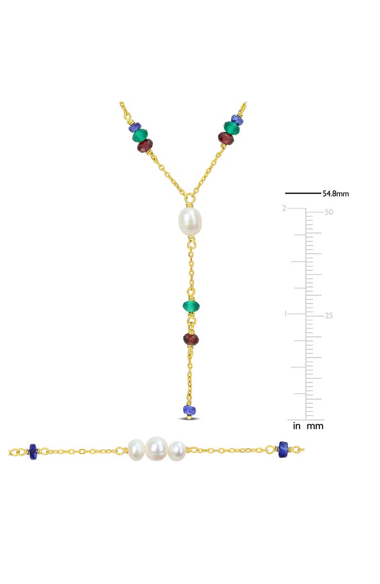 DELMAR Cultured Freshwater Pearl Lariat Necklace, Alternate, color, Gold Multi