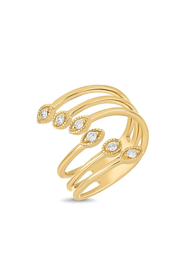 18K Gold Icon Diamond Stackable Ring (Online Trunk Show), Main, color, 18K YELLOW GOLD/ DIAMOND