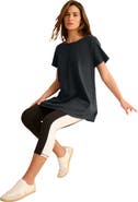 Roaman's Plus Size Soft Sculpt Colorblock Pull On Capri Leggings