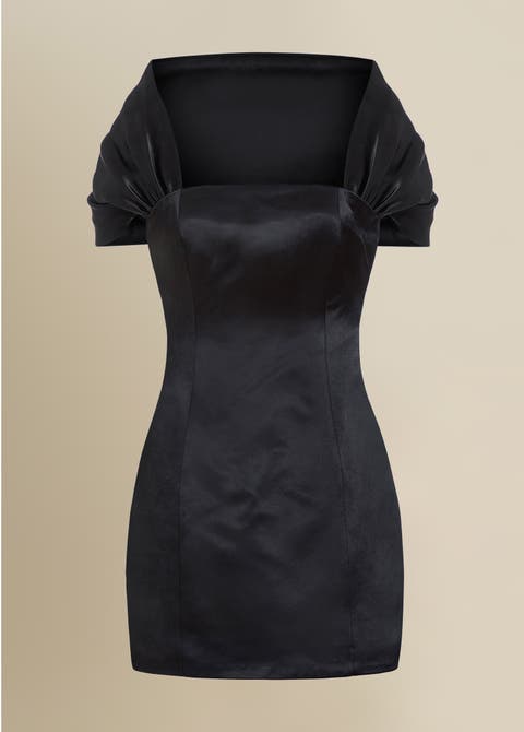 Tarot Shiny Fitted Versatile Satin Dress