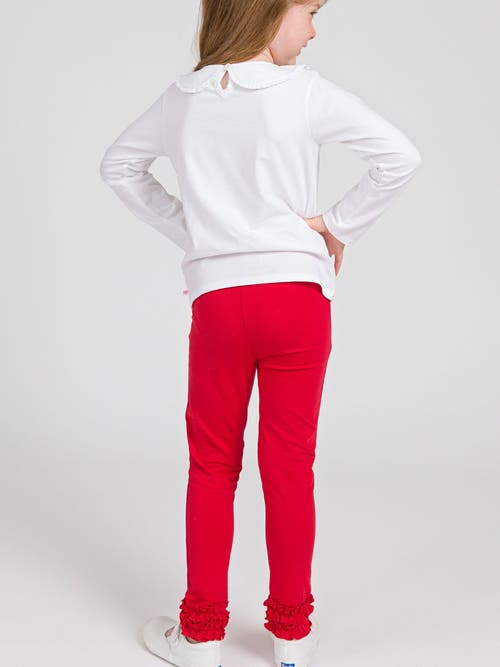 Rufflebutts Girls Ruffle Leggings In Red