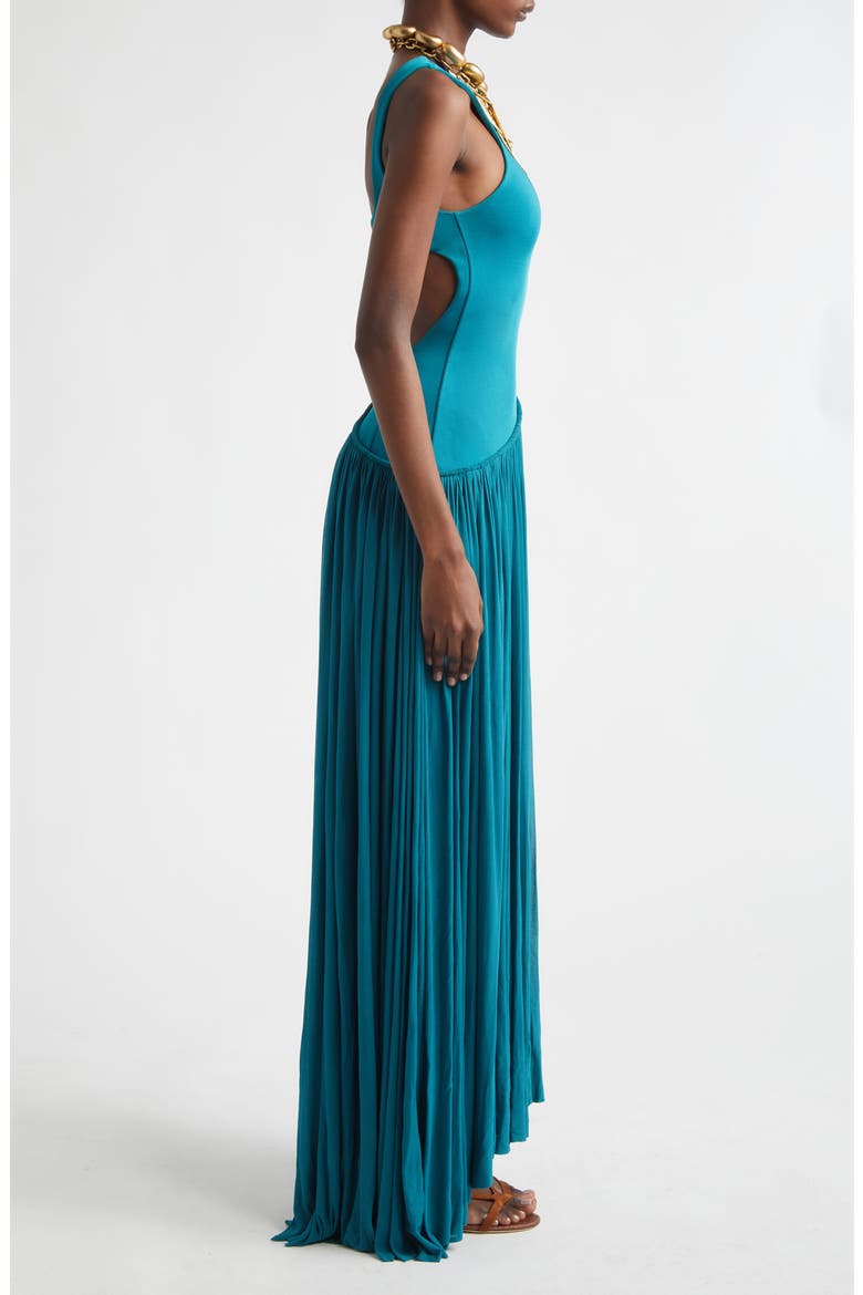 Luna Asymmetric Jersey Maxi Dress, Alternate, color, TEAL
