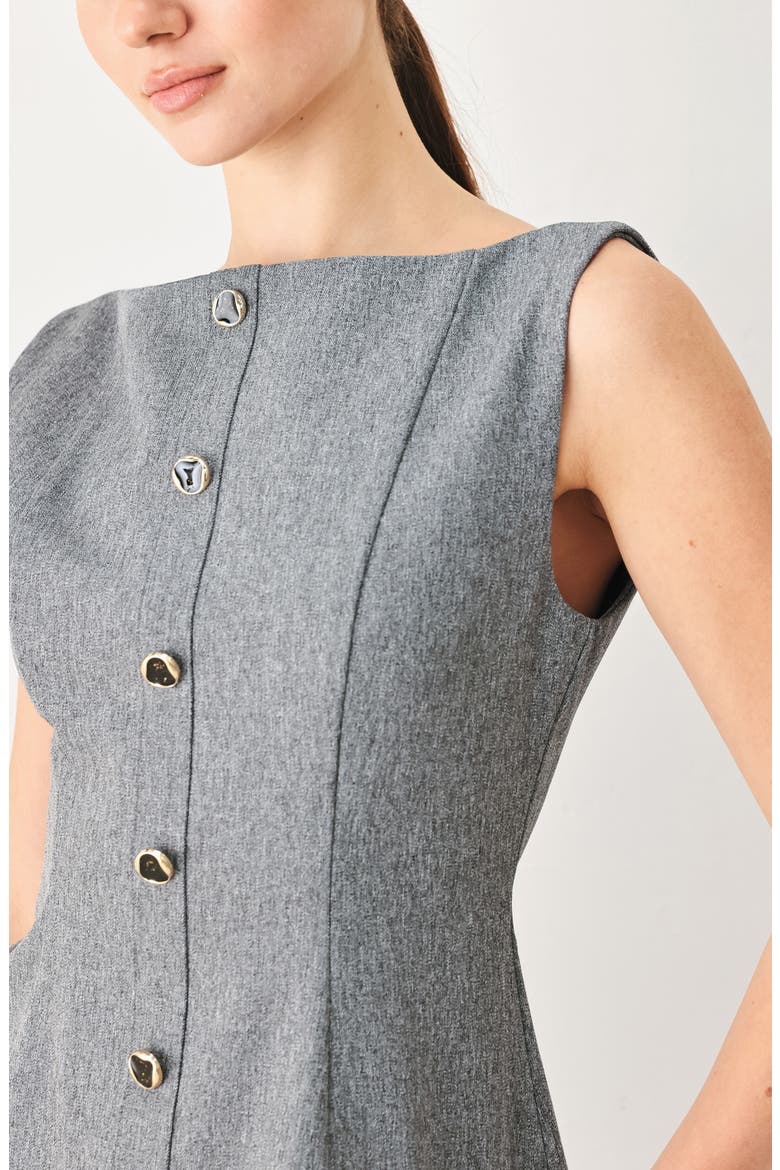 Wide Neck Peplum Top, Alternate, color, GREY