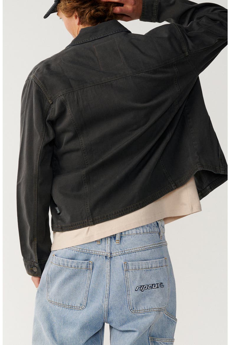S-Series Cotton Twill Button-Up Jacket, Alternate, color, WASHED BLACK