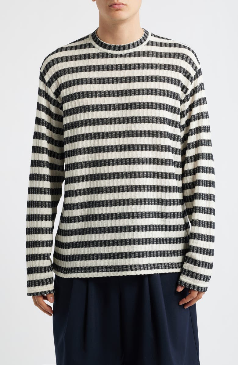 KROST Stripe Knit Long Sleeve T-Shirt, Main, color, Black/ White Multi
