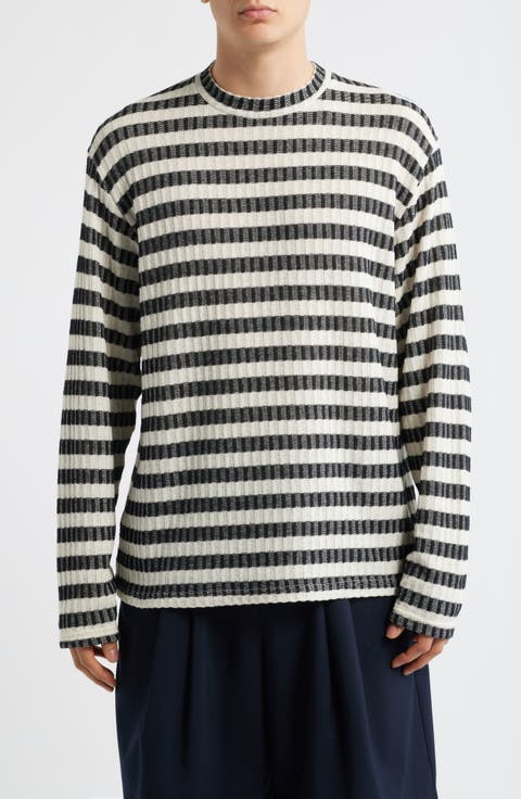Stripe Knit Long Sleeve T-Shirt