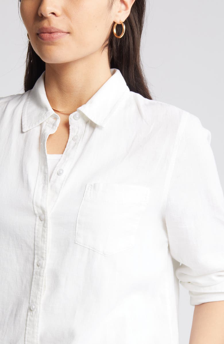 Caslon<sup>®</sup> Linen Blend Button-Up Shirt, Alternate, color,
