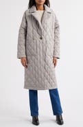 Bernardo Diamond Quilted Long Coat