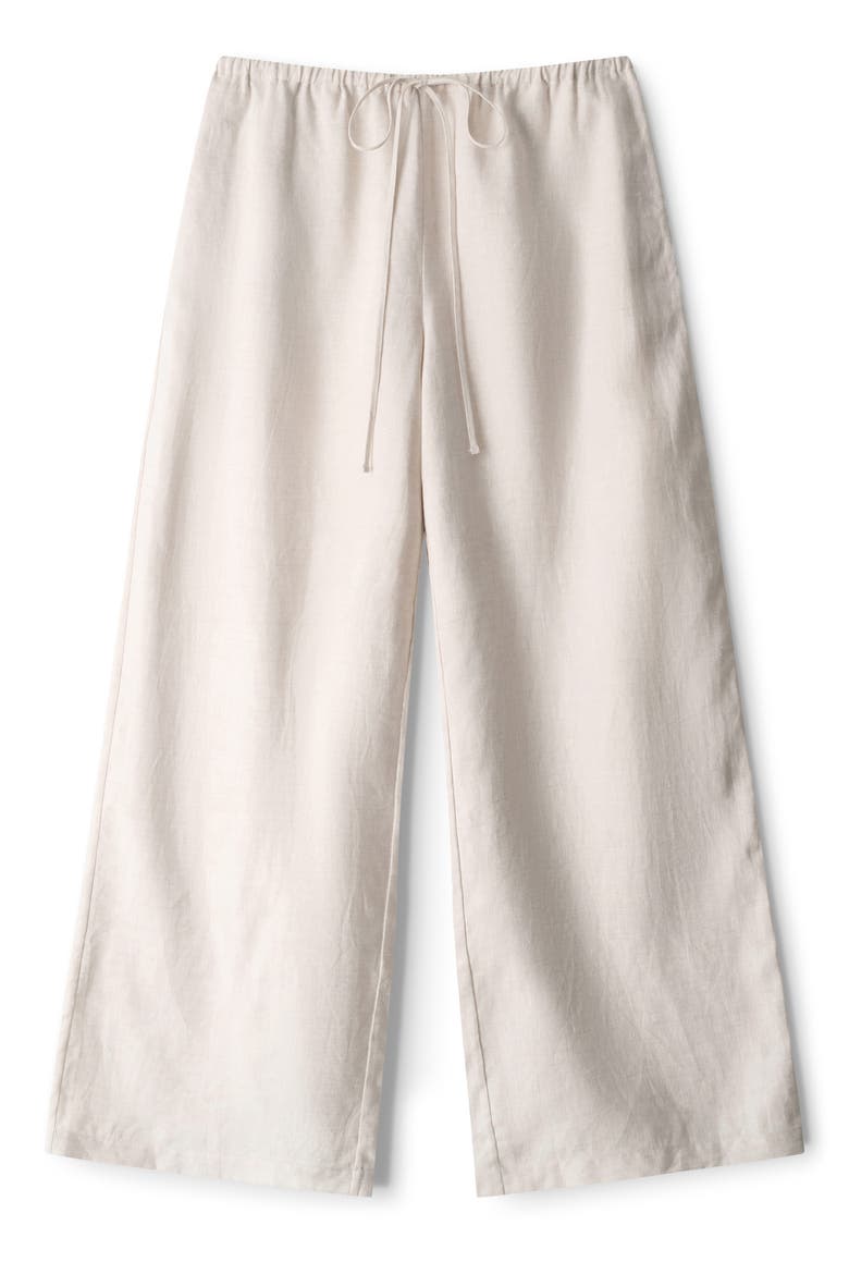 Mateo Mid Rise Linen Pants, Alternate, color, NATURAL
