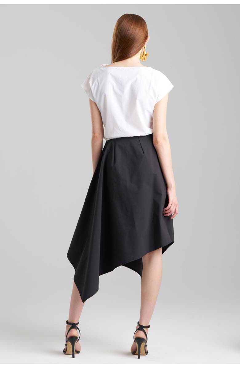 Natori TECH COTTON TAFFETA Asymmetrical Skirt, Alternate, color, Black