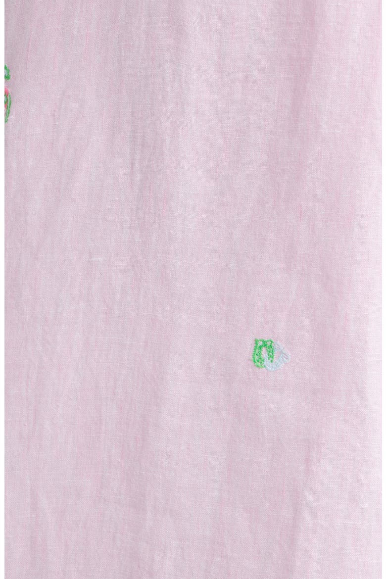 Mialeigh Embroidered Linen Shift Dress, Alternate, color, PINK DERBY DITSY