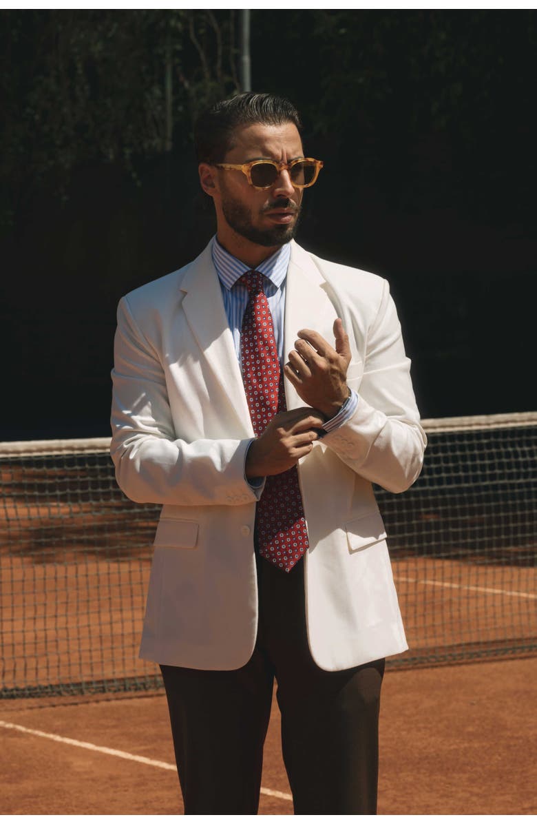 Elizabetta Umbria - Extra Long Silk Jacquard Tie for Men, Alternate, color, Red