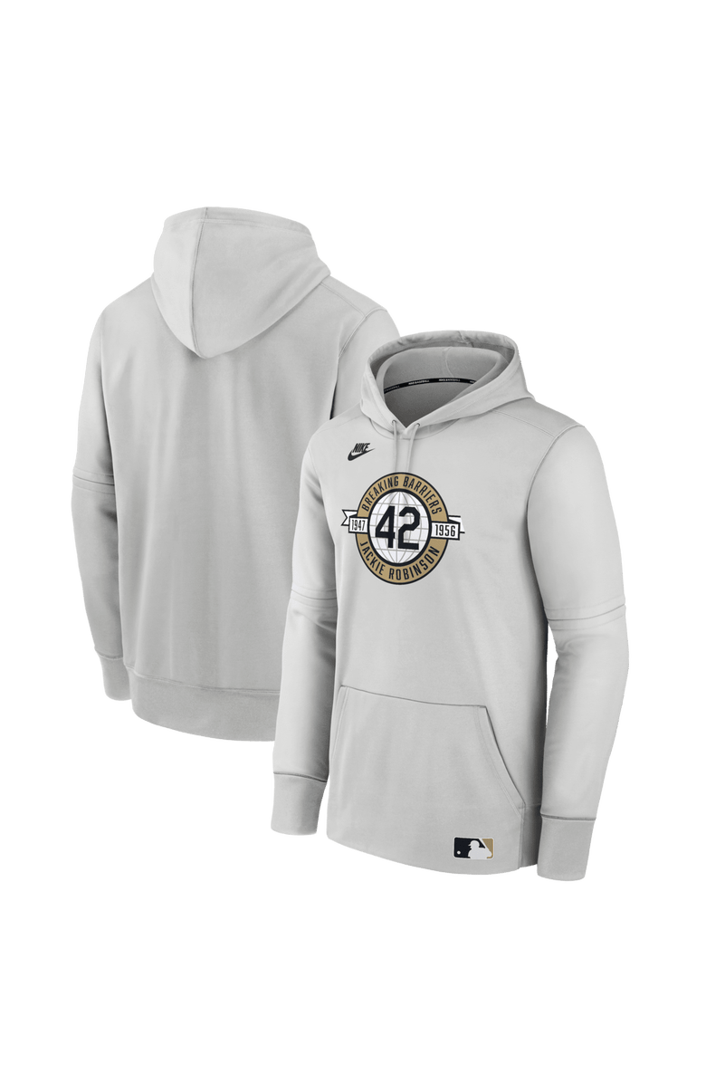 Nike Men's Nike Cream Brooklyn Dodgers Authentic Collection 2026 Jackie Robinson Day Therma-FIT Hoodie, Main, color, Cream