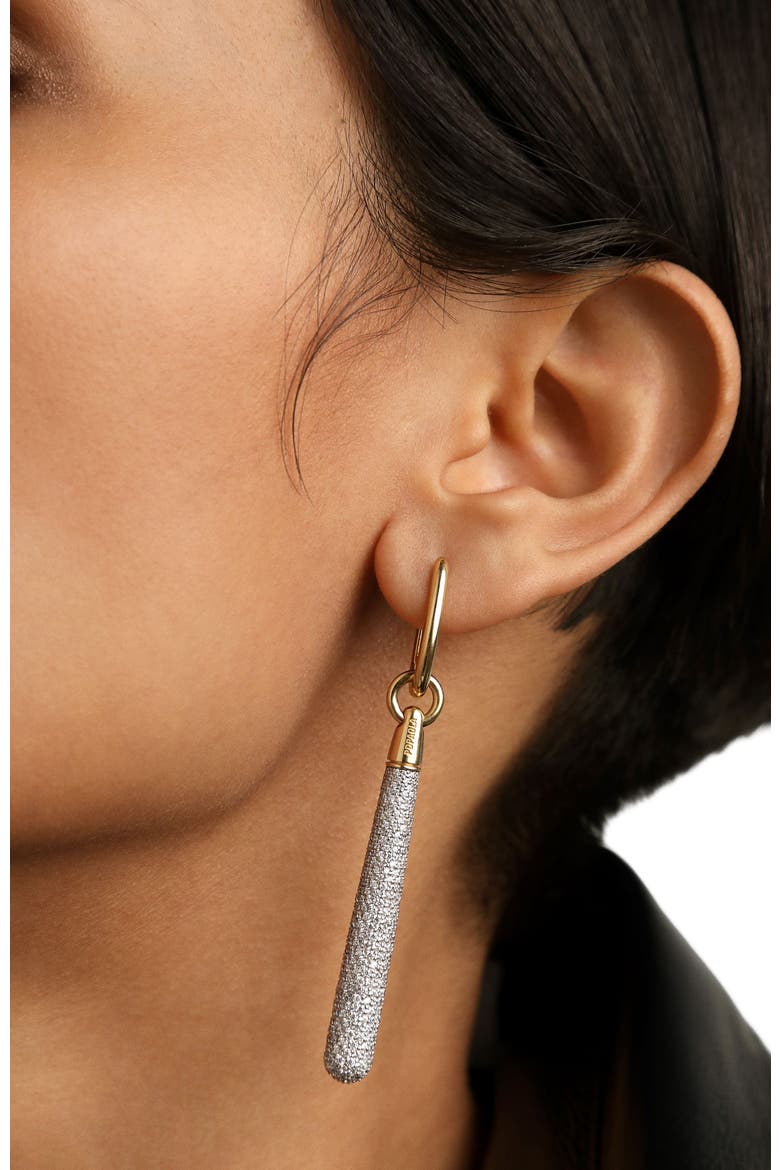 Pavé Supreme Jupiter Single Hoop, Alternate, color, Gold