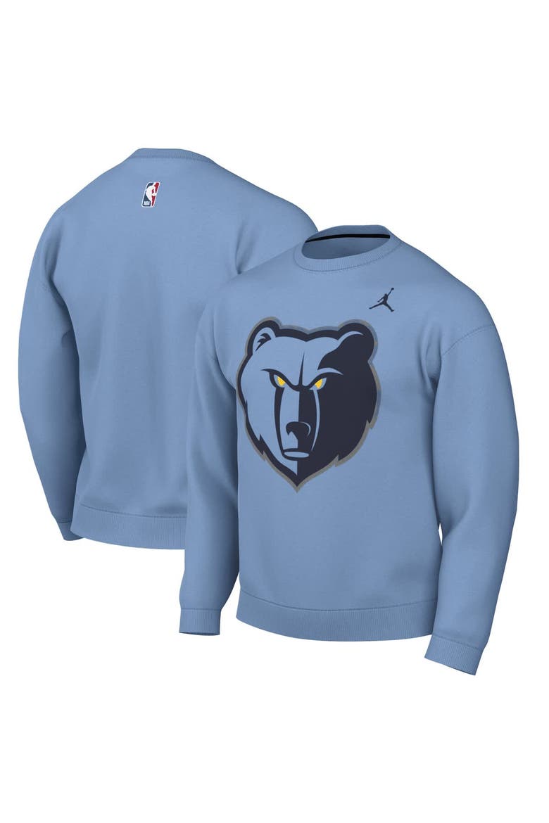 Men's Jordan Brand Light Blue Memphis Grizzlies Statement Edition Sweatshirt, Main, color, Light Blue