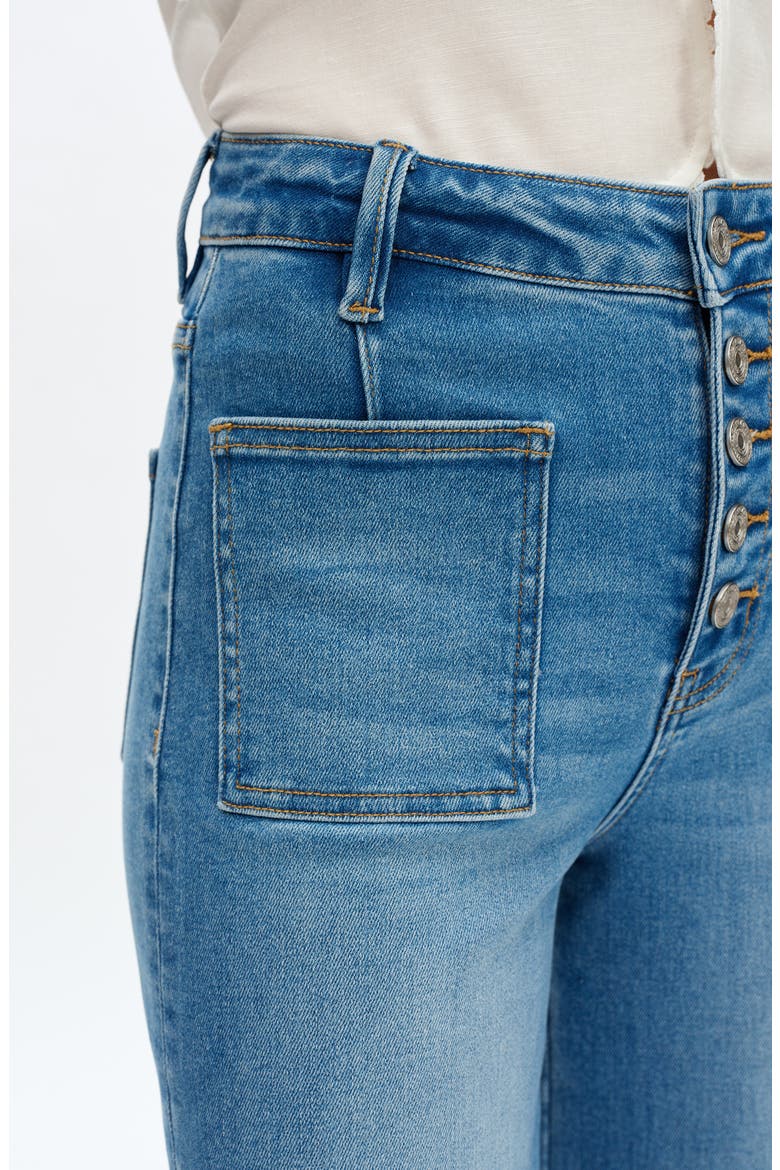 Orson Exposed-Button Fly Wide Leg Jeans, Alternate, color, MEDIUM BLUE