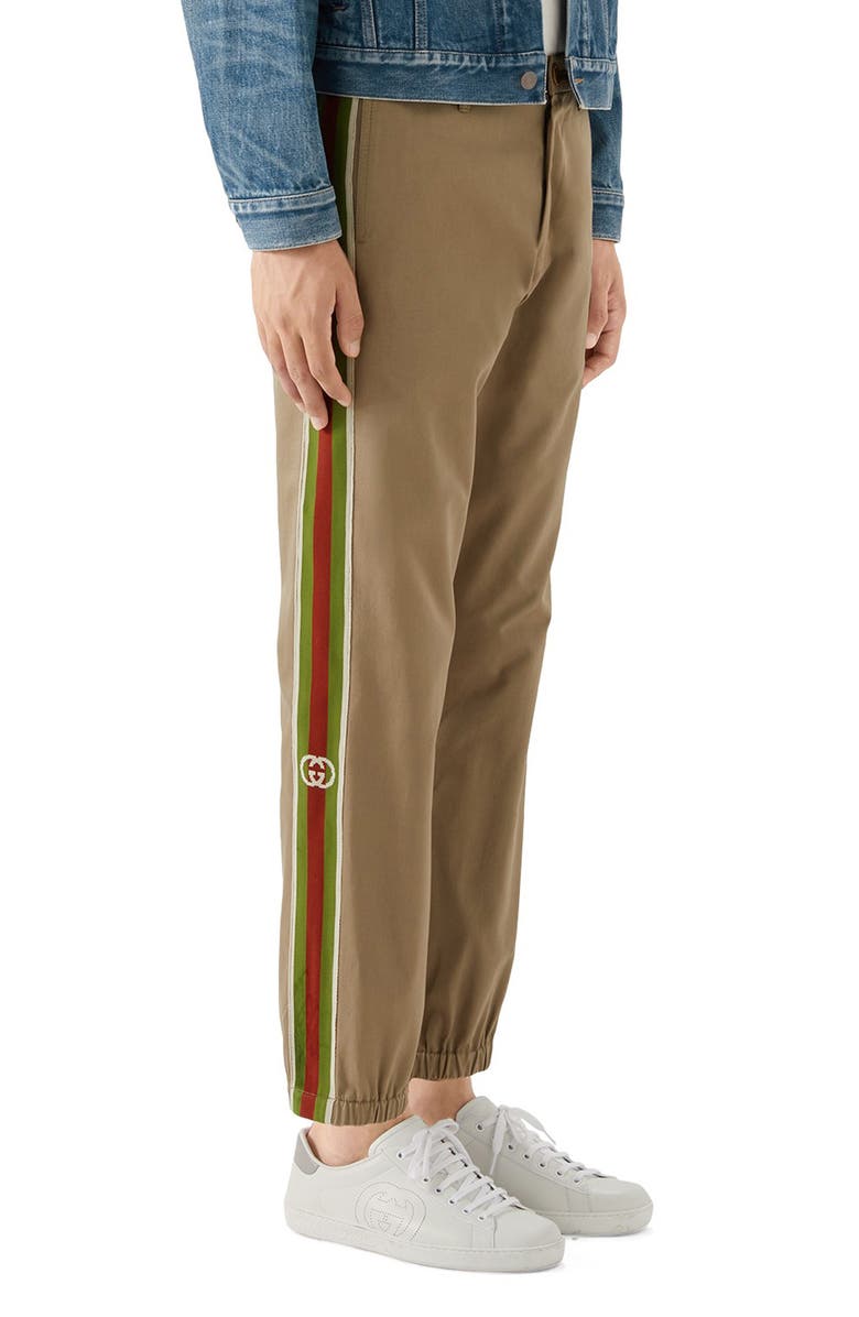 Gucci Stripe Cotton Pants, Alternate, color,