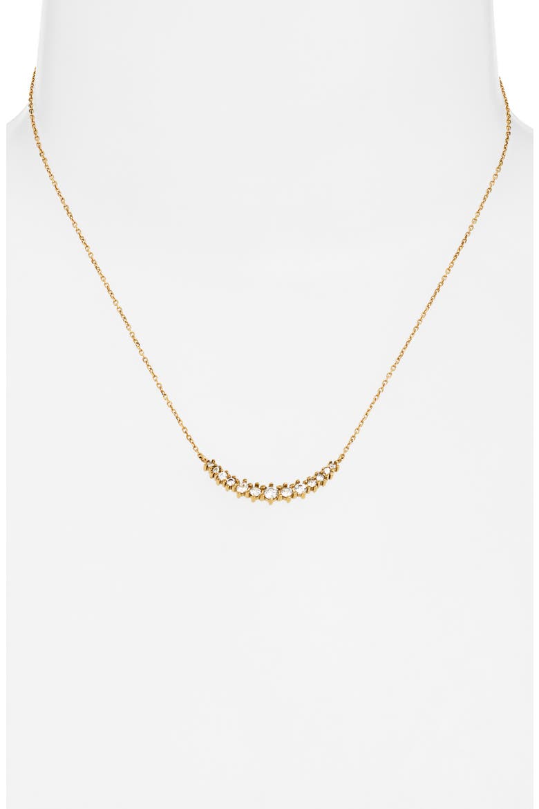 Waterproof Cubic Zirconia Bar Necklace, Alternate, color, CLEAR- GOLD