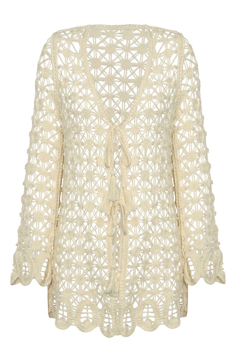 La Blanca Serenity Tie Front Cotton Cover-Up Tunic, Alternate, color,