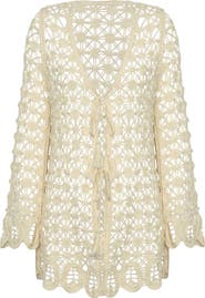 La Blanca Serenity Tie Front Cotton Cover-Up Tunic