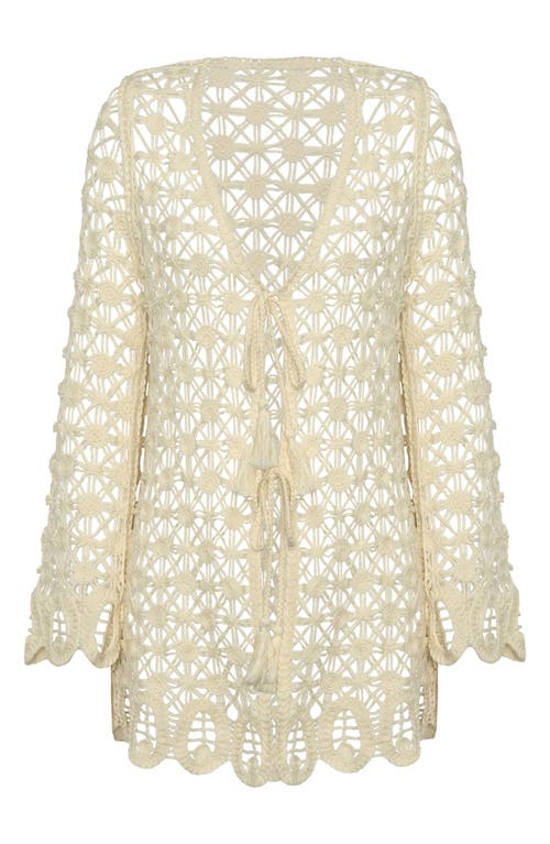 La Blanca Serenity Tie Front Cotton Cover-up Tunic In White