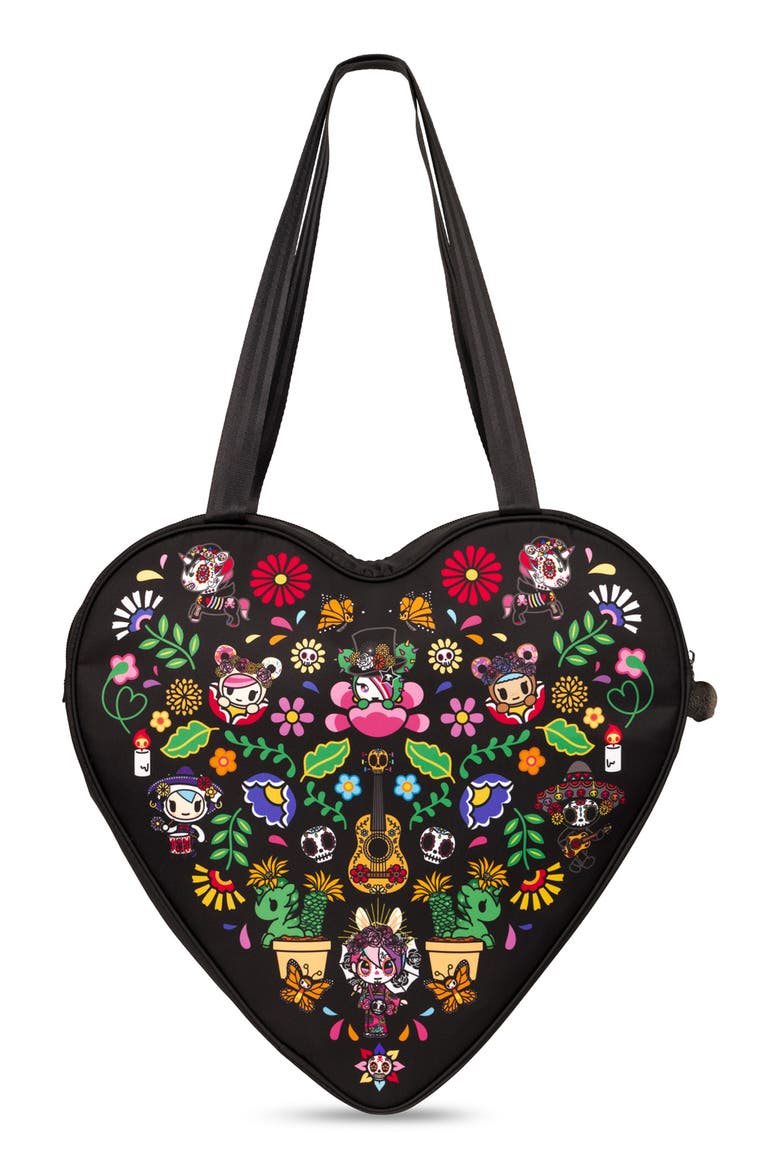 Heart Tote, Alternate, color, DIA DE LOS MUERTOS