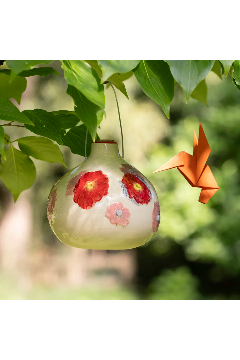 Ceramic Hummingbird Feeder, Alternate, color, Multi
