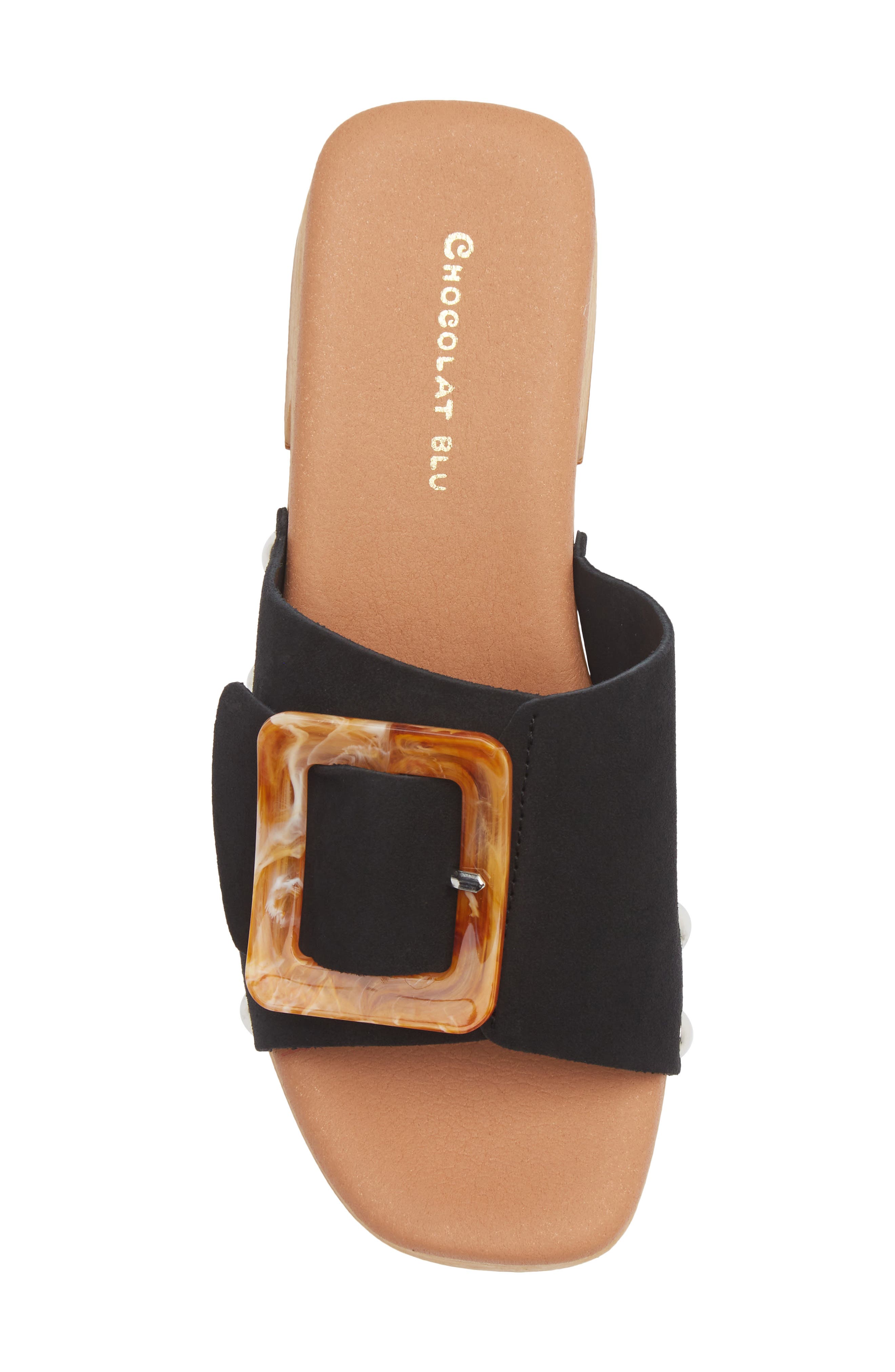 Chocolat Blu Lio Platform Slide Sandal, Alternate, color, Black Suede