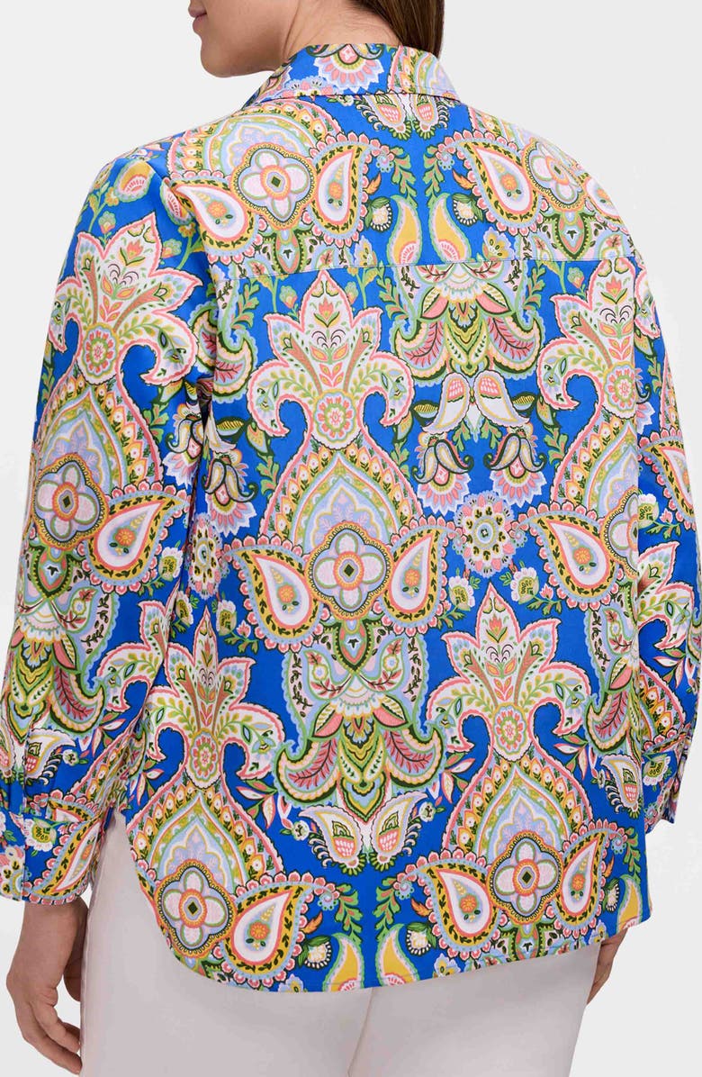 Foxcroft Meghan Print Shirt, Alternate, color, Blue/ Multi