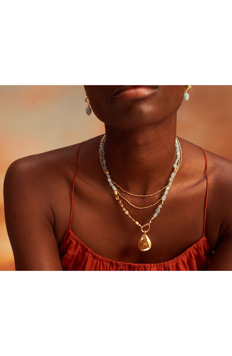 Monica Vinader Rio Beaded Necklace, Alternate, color, Yellow Gold