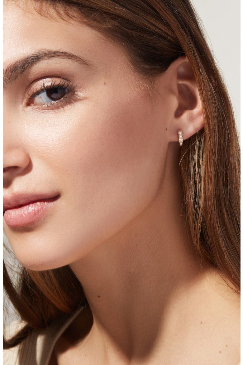 Ashley Hoop Earrings, Alternate, color, YELLOW GOLD/ WHITE