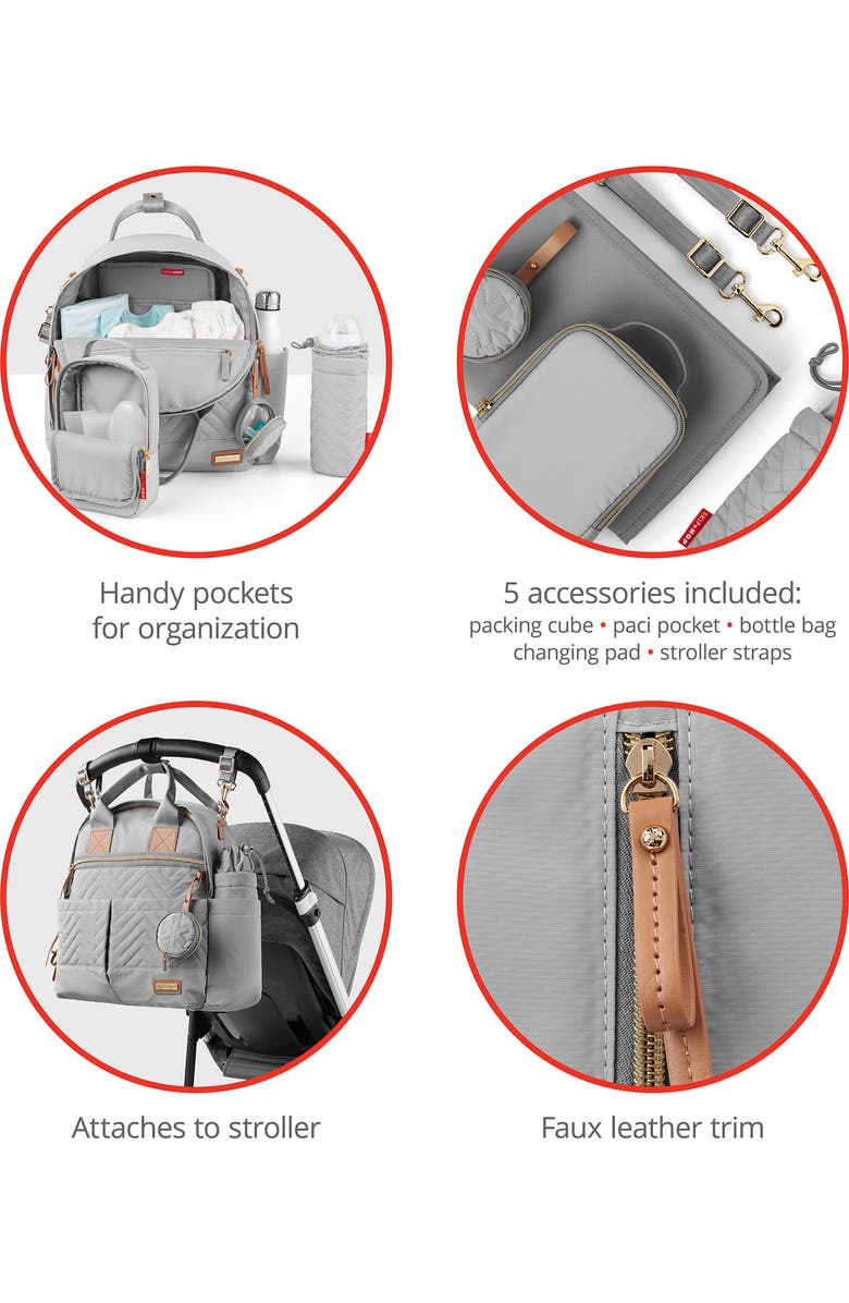 Skip Hop Suite 6-in-1 Diaper Backpack Set, Alternate, color, Dove