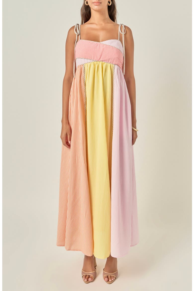 Striped Sleeveless Maxi Dress, Main, color, PINK MULTI