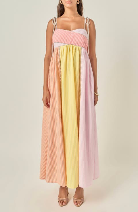 Striped Sleeveless Maxi Dress