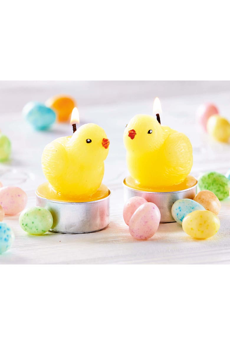 Easter Bright Yellow Baby Chicken Tealight Candle Set of 2, Alternate, color, Yellow