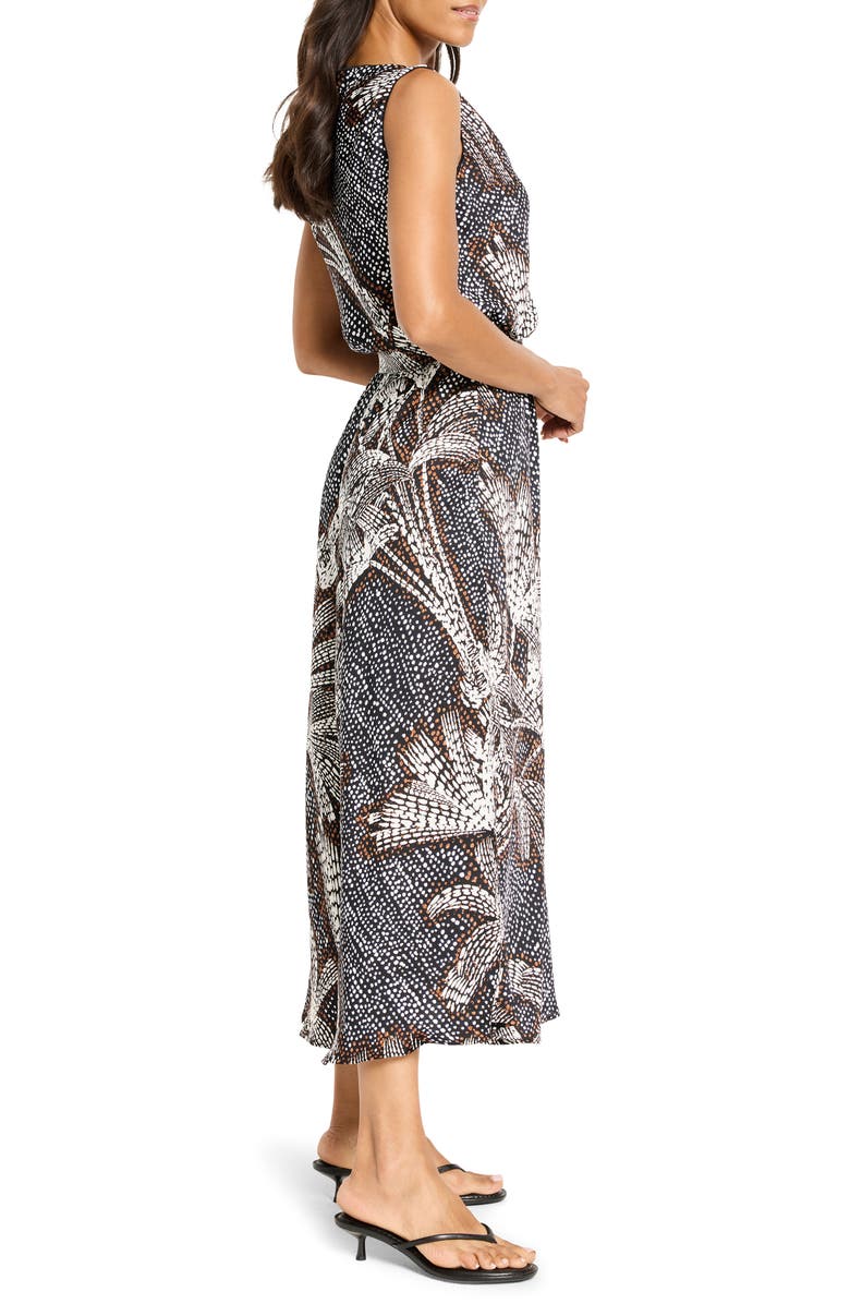 NIC+ZOE Bianca Doty Palms Sleeveless Maxi Dress, Alternate, color, Black Multi