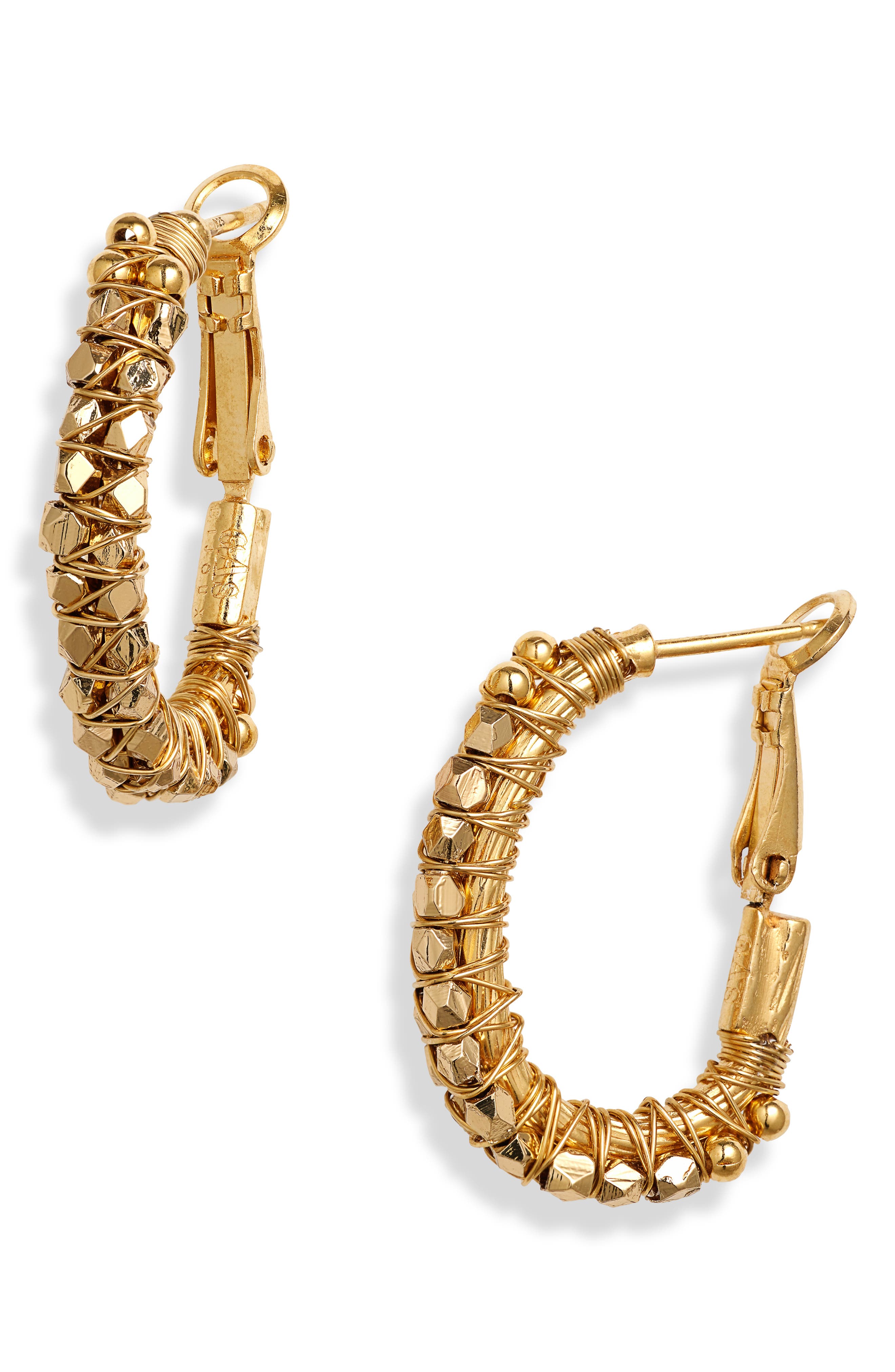 Gas Bijoux Lucky Lyre Hoop Earrings in Gold 