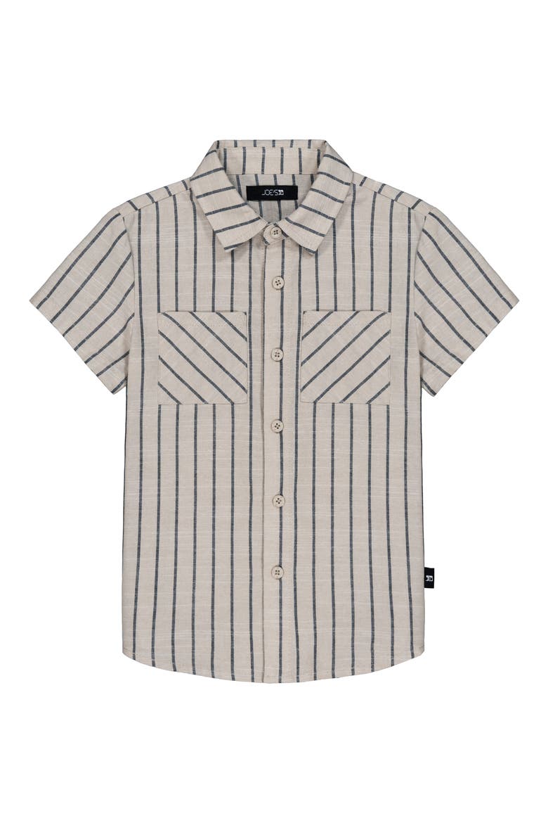 Kids' Stripe Shirt & Shorts Set, Alternate, color, BEIGE