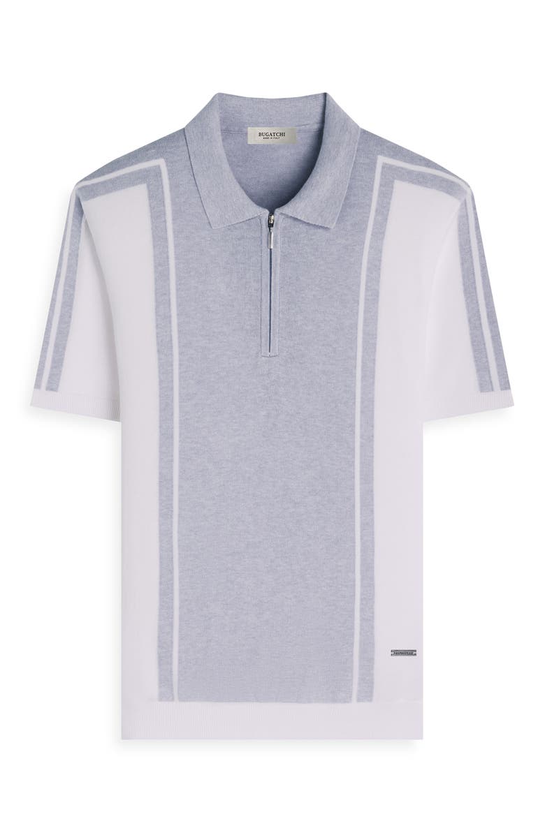 Bugatchi Quarter Zip Polo Sweater, Alternate, color, Platinum